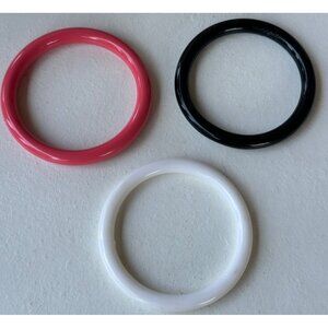 Set of 3 Women Unbranded Black/White/Pink Fashion Jewelry Bracelets 3" Diameter